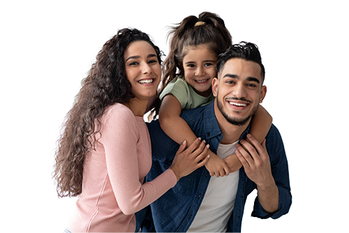 mom, dad and daughter